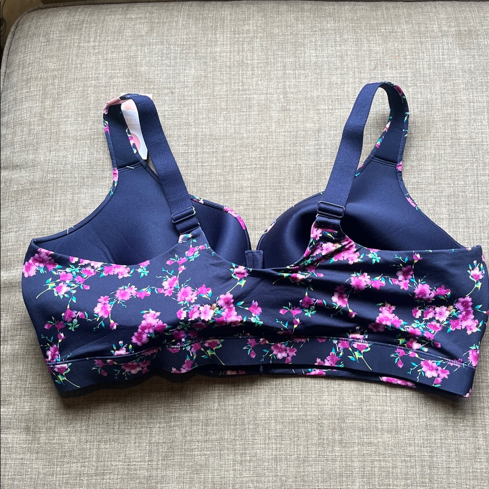 Cacique Floral Lined No-Wire Bra Front Closure Plus Size 44DDD 44F - Picture 6 of 6